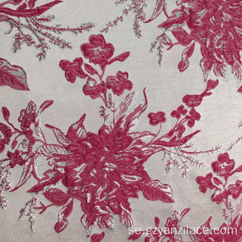 Rosa silver Poly Paisley Jacquard Fabric